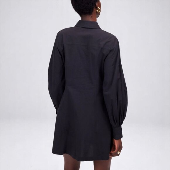 Madewell Seamed Long-Sleeve Mini Shirtdress in Poplin Size 8 - Picture 2 of 12